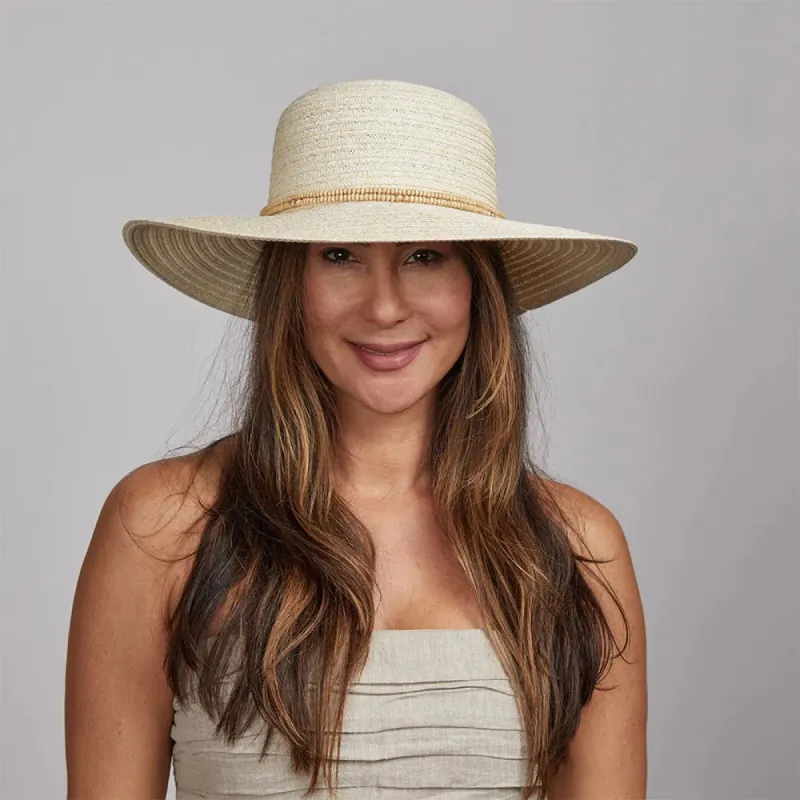 Capri | Womens Wide Brim Straw Sun Hat sold by American Hat Makers