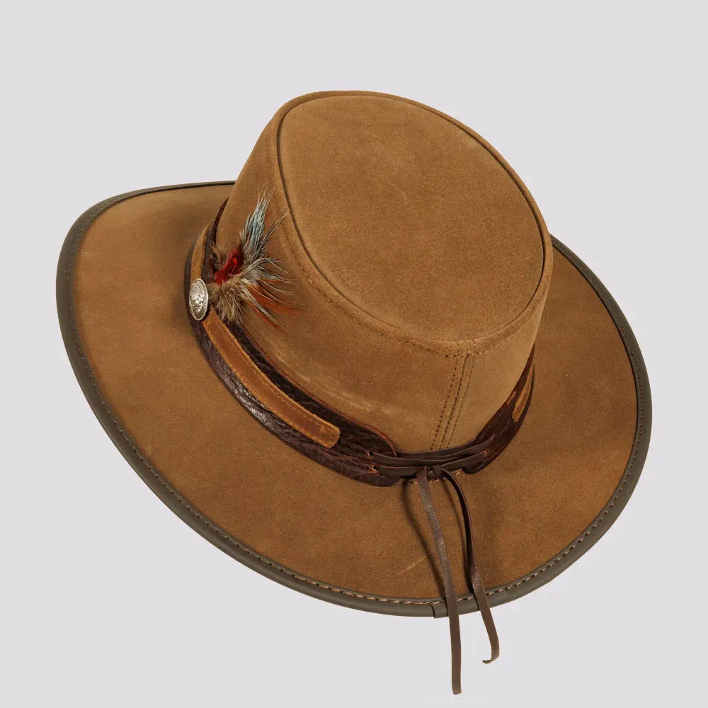 Bogart | Mens Genuine Leather Safari Outback Hat sold by American Hat Makers product image thumbnail 4