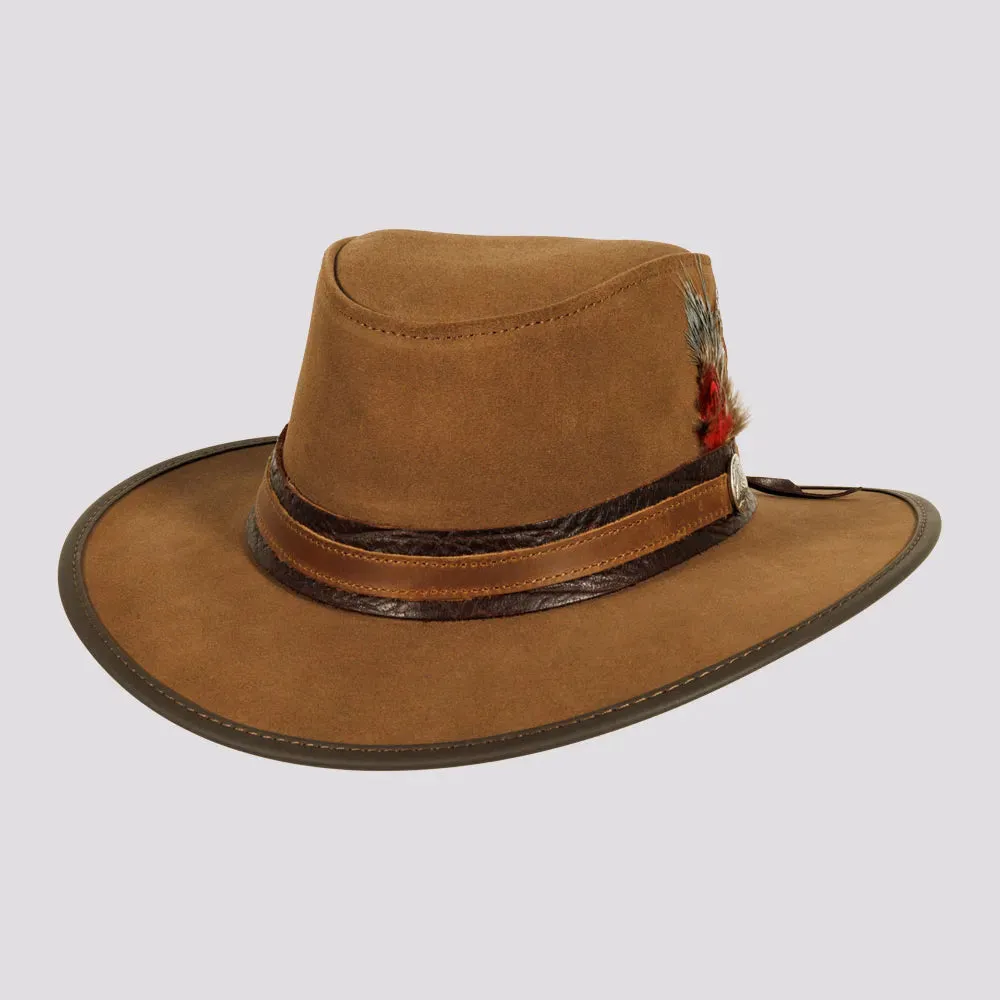 Bogart | Mens Genuine Leather Safari Outback Hat sold by American Hat Makers
