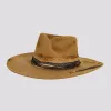 Six Shooter | Mens Distressed Wool Felt Pinch Front Fedora Hat sold by American Hat Makers