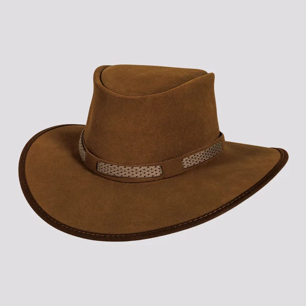 Zephyr | Womens Genuine Suede Leather Outback Hat sold by American Hat Makers