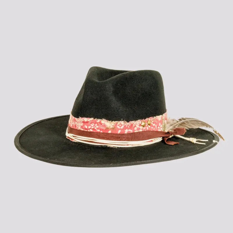 Onyx | Womens Wool Felt Vintage Rancher Hat made by American Hat Makers