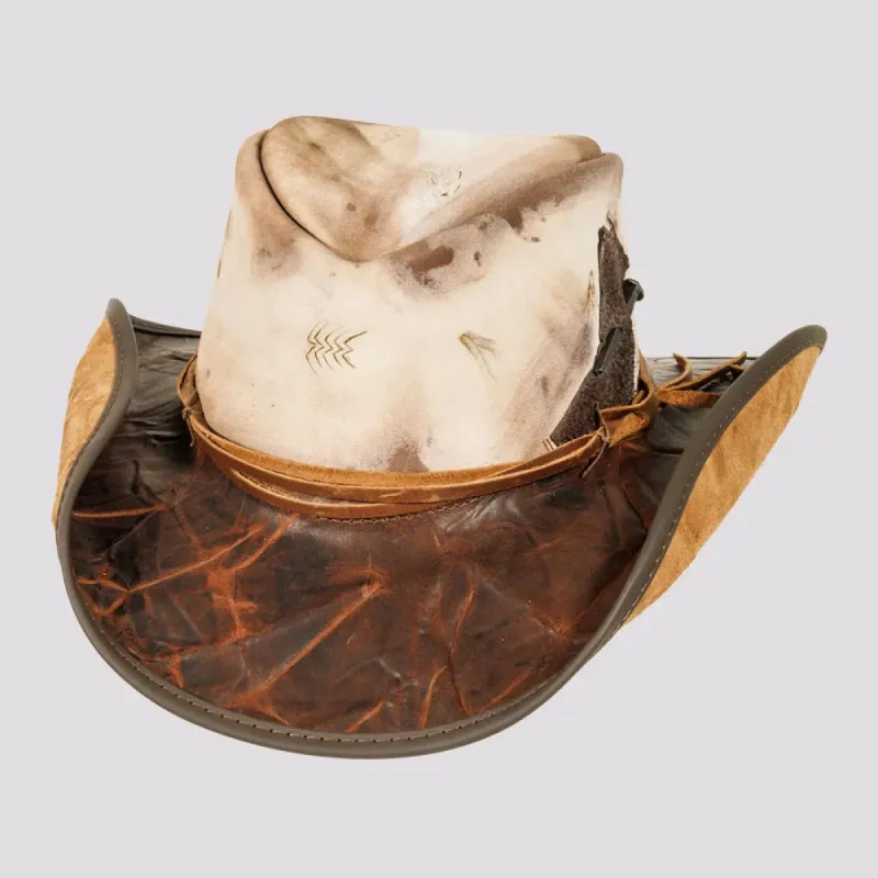 Calamity | Mens Distressed Genuine Leather Cowboy Hat sold by American Hat Makers