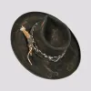 Lenny | Womens Distressed Wool Felt Teardrop Wide Brim Fedora Hat sold by American Hat Makers
