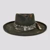 Lenny | Womens Distressed Wool Felt Teardrop Wide Brim Fedora Hat sold by American Hat Makers
