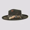 Lenny | Womens Distressed Wool Felt Teardrop Wide Brim Fedora Hat sold by American Hat Makers