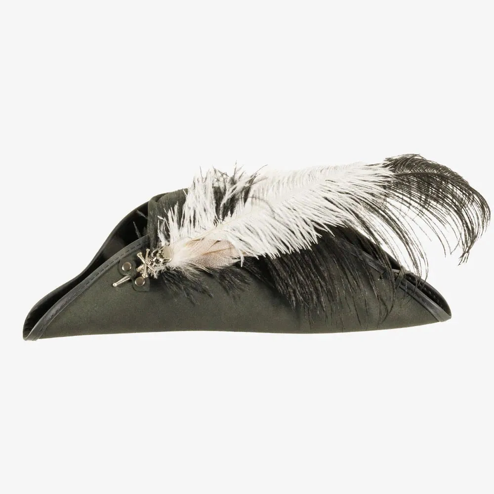 Barbossa | Womens Leather Tricron Hat with Feather Plume sold by American Hat Makers product image thumbnail 3