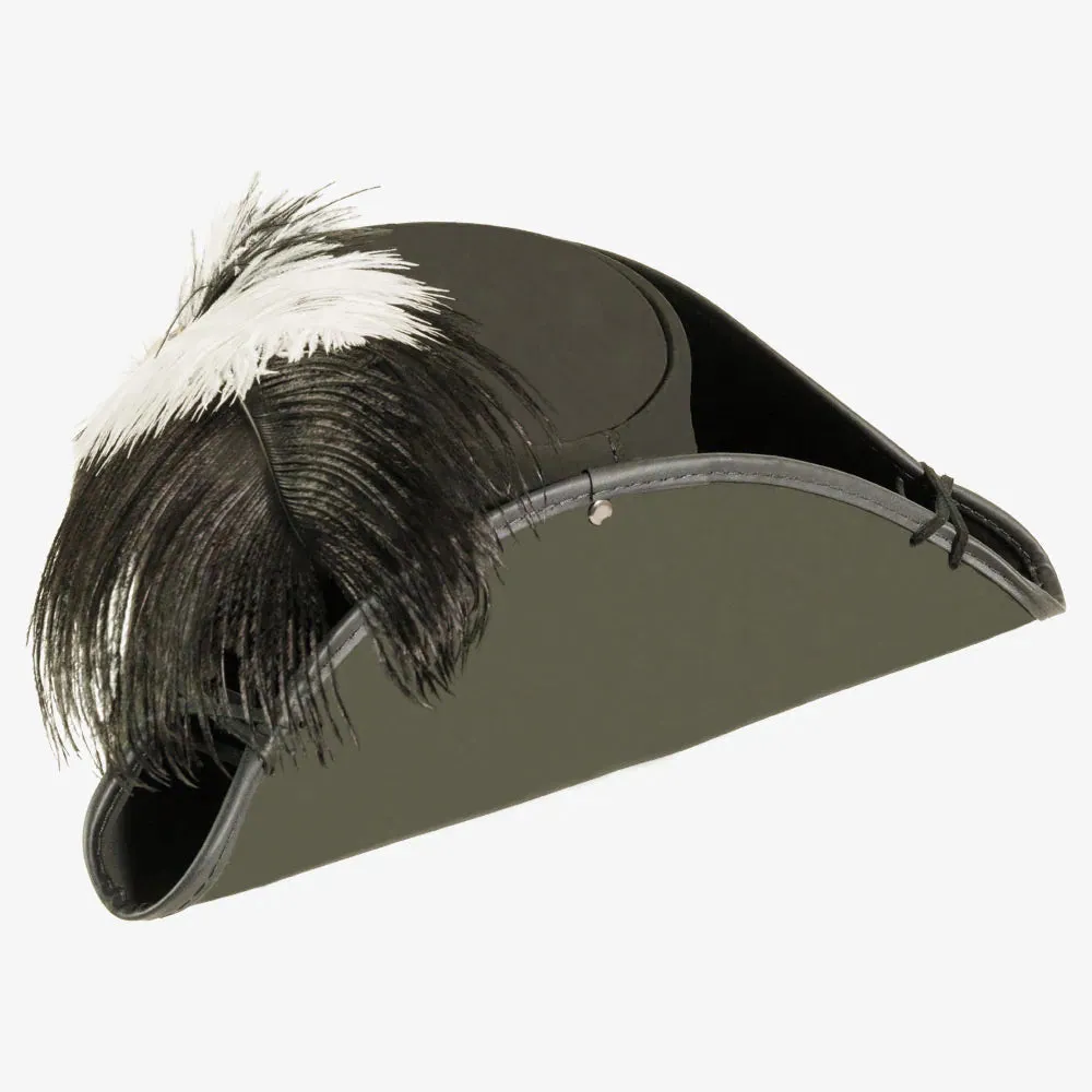 Barbossa | Womens Leather Tricron Hat with Feather Plume sold by American Hat Makers product image thumbnail 4