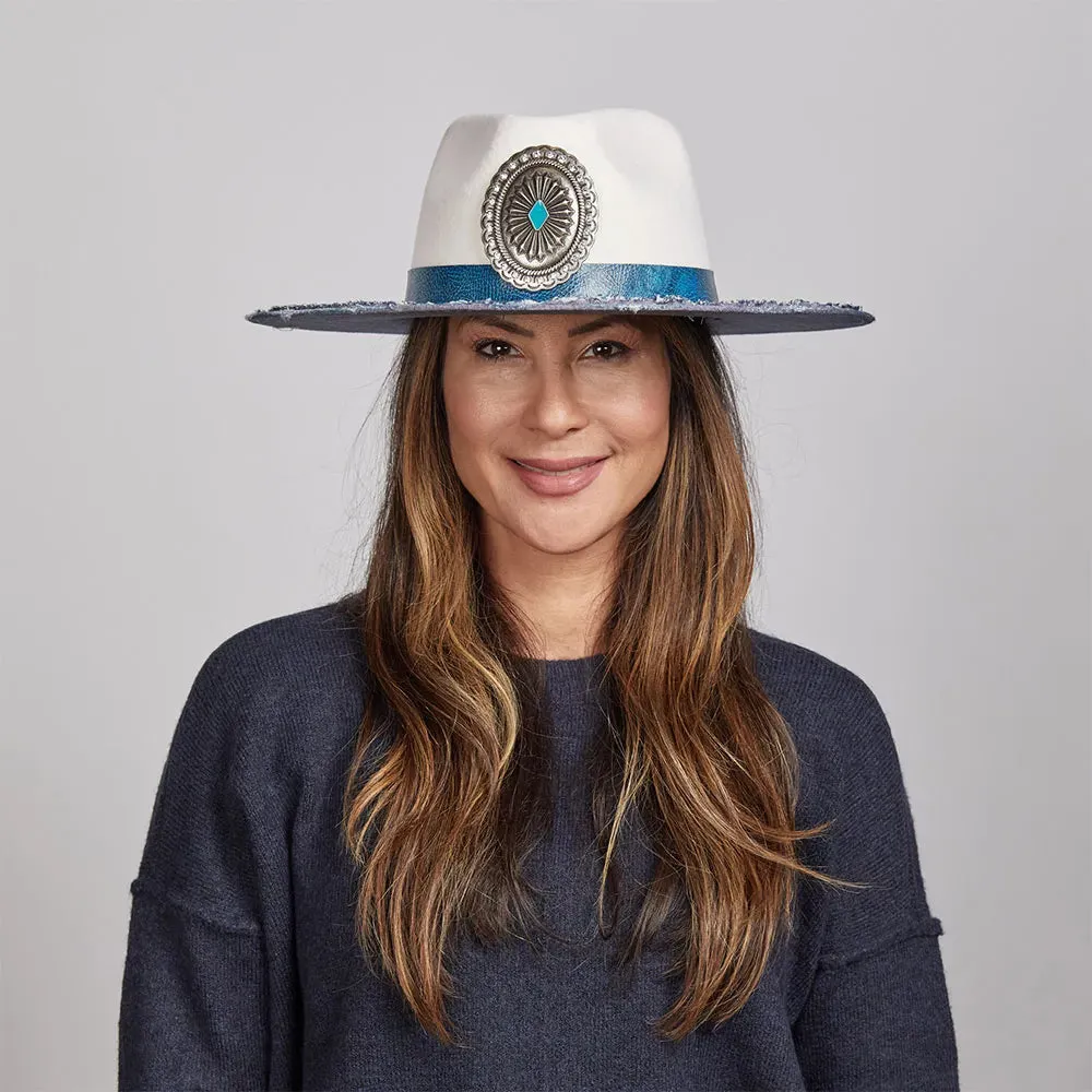 Denim N' Glam | Womens Wide Brim Felt Fedora Hat sold by American Hat Makers