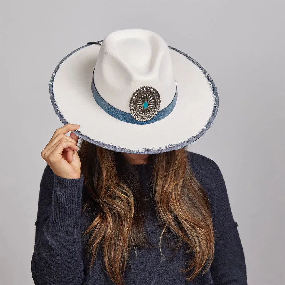 Denim N' Glam | Womens Wide Brim Felt Fedora Hat sold by American Hat Makers product image thumbnail 4