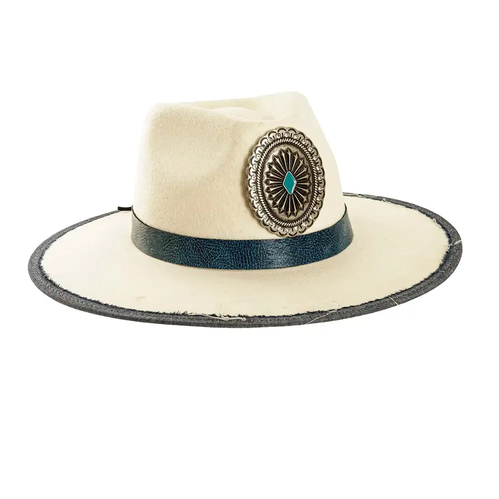 Denim N' Glam | Womens Wide Brim Felt Fedora Hat sold by American Hat Makers product image thumbnail 2
