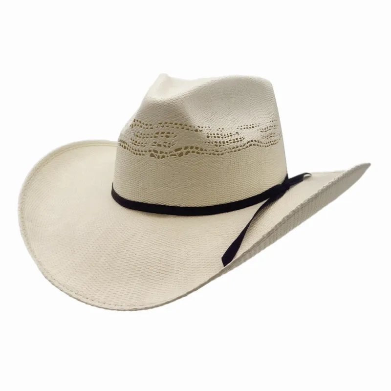 Brody | Womens Western Pinch Front Bangora Straw Cowgirl Hat made by American Hat Makers