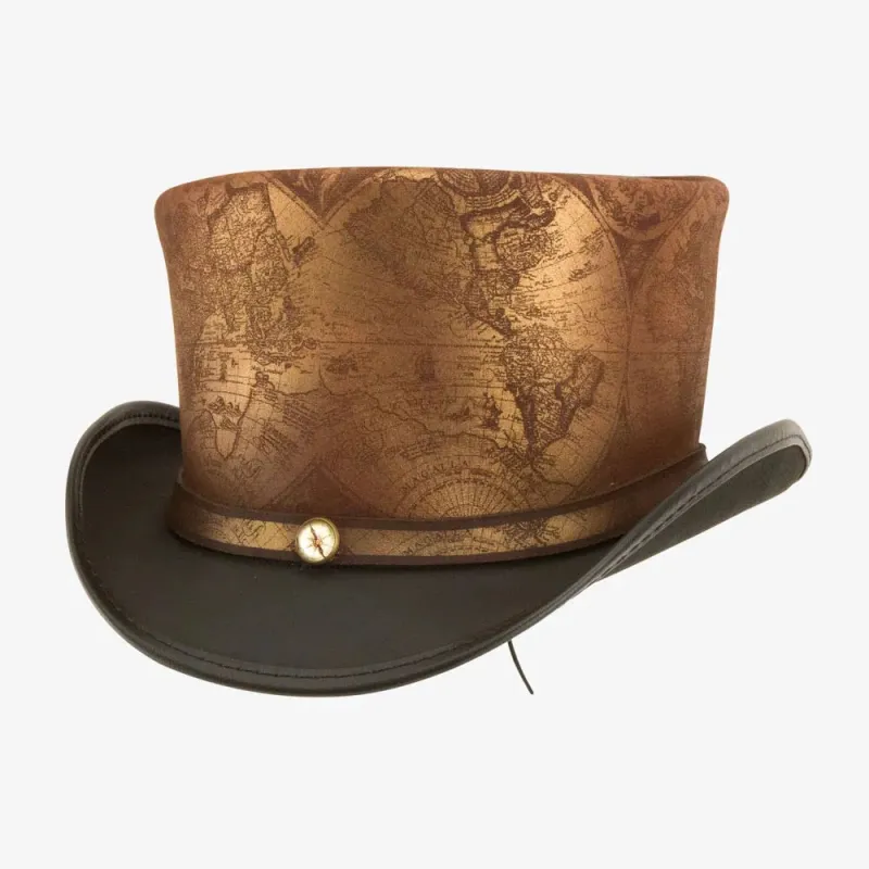 hAtlas | Mens Genuine Leather Top Hat made by American Hat Makers