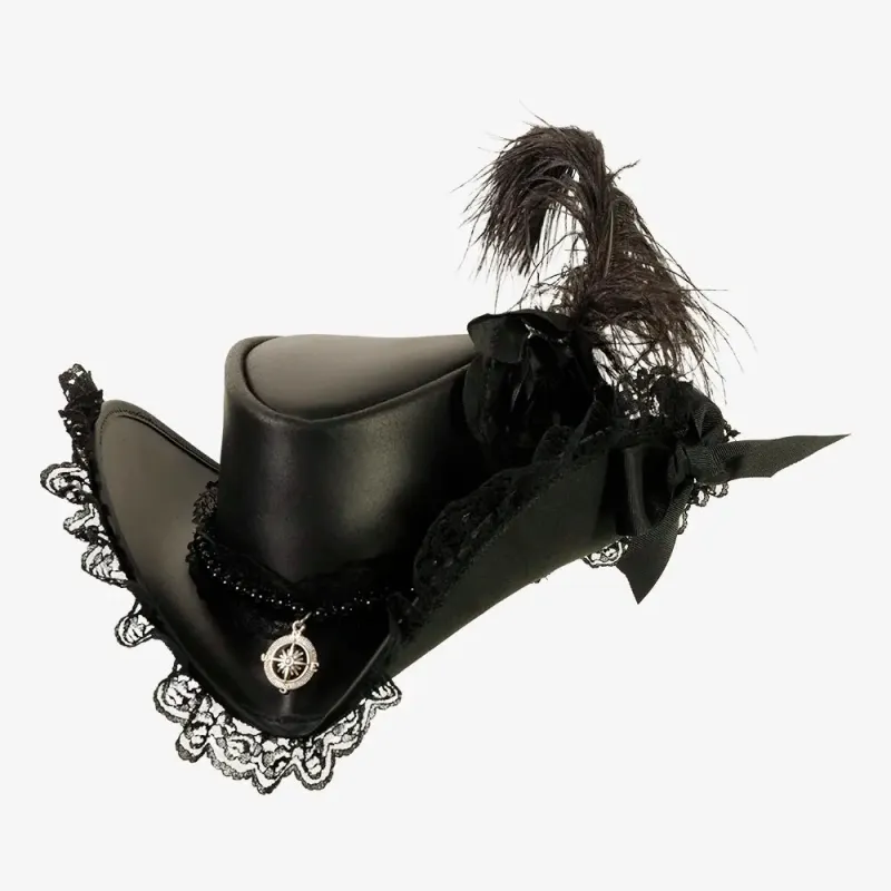 Posh | Womens Genuine Leather and Lace Steampunk Top Hat made by American Hat Makers