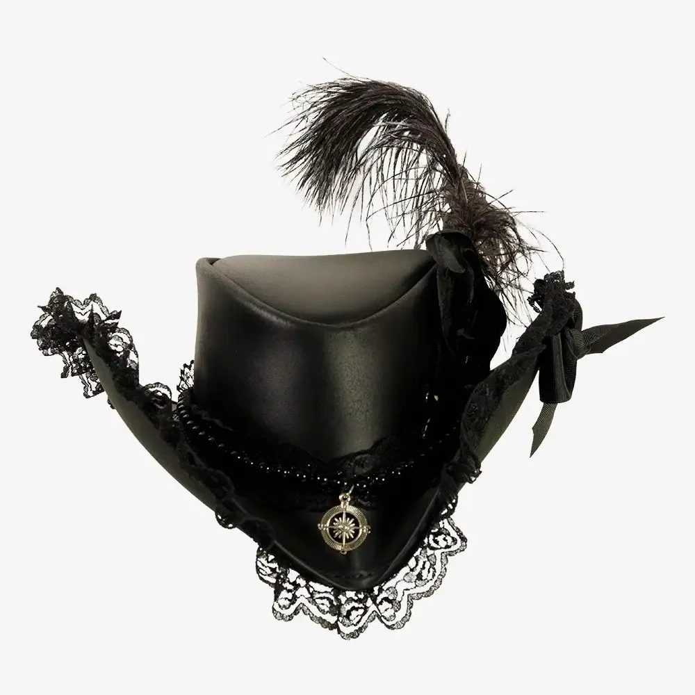 Posh | Womens Genuine Leather and Lace Steampunk Top Hat sold by American Hat Makers product image thumbnail 2