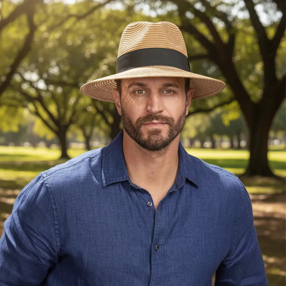 Afternoon | Mens Beige Fedora Straw Hat sold by American Hat Makers product image thumbnail 4
