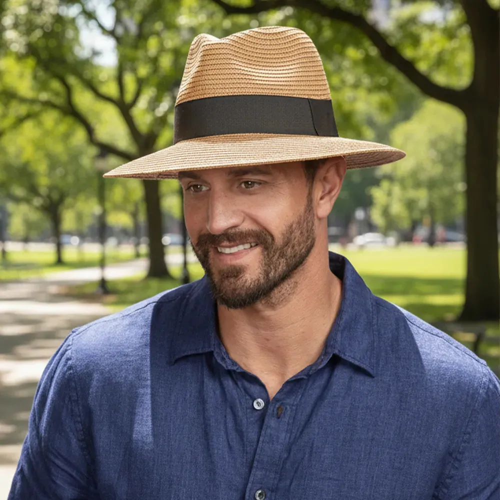Afternoon | Mens Beige Fedora Straw Hat sold by American Hat Makers product image thumbnail 3