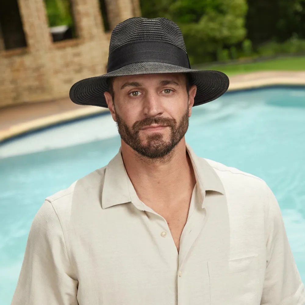 Afternoon | Mens Black Fedora Straw Hat sold by American Hat Makers product image thumbnail 3