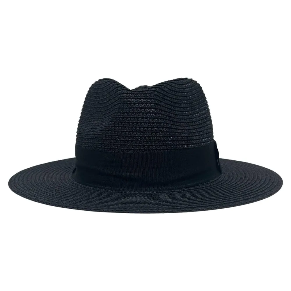 Afternoon | Mens Black Fedora Straw Hat sold by American Hat Makers product image thumbnail 5