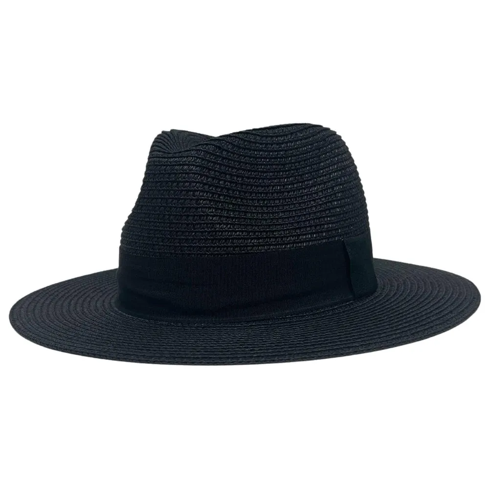 Afternoon | Mens Black Fedora Straw Hat sold by American Hat Makers
