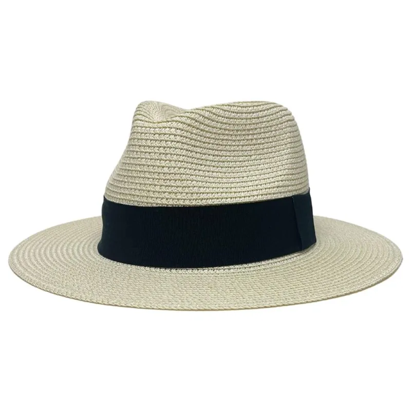 Afternoon | Mens Cream Fedora Straw Hat made by American Hat Makers
