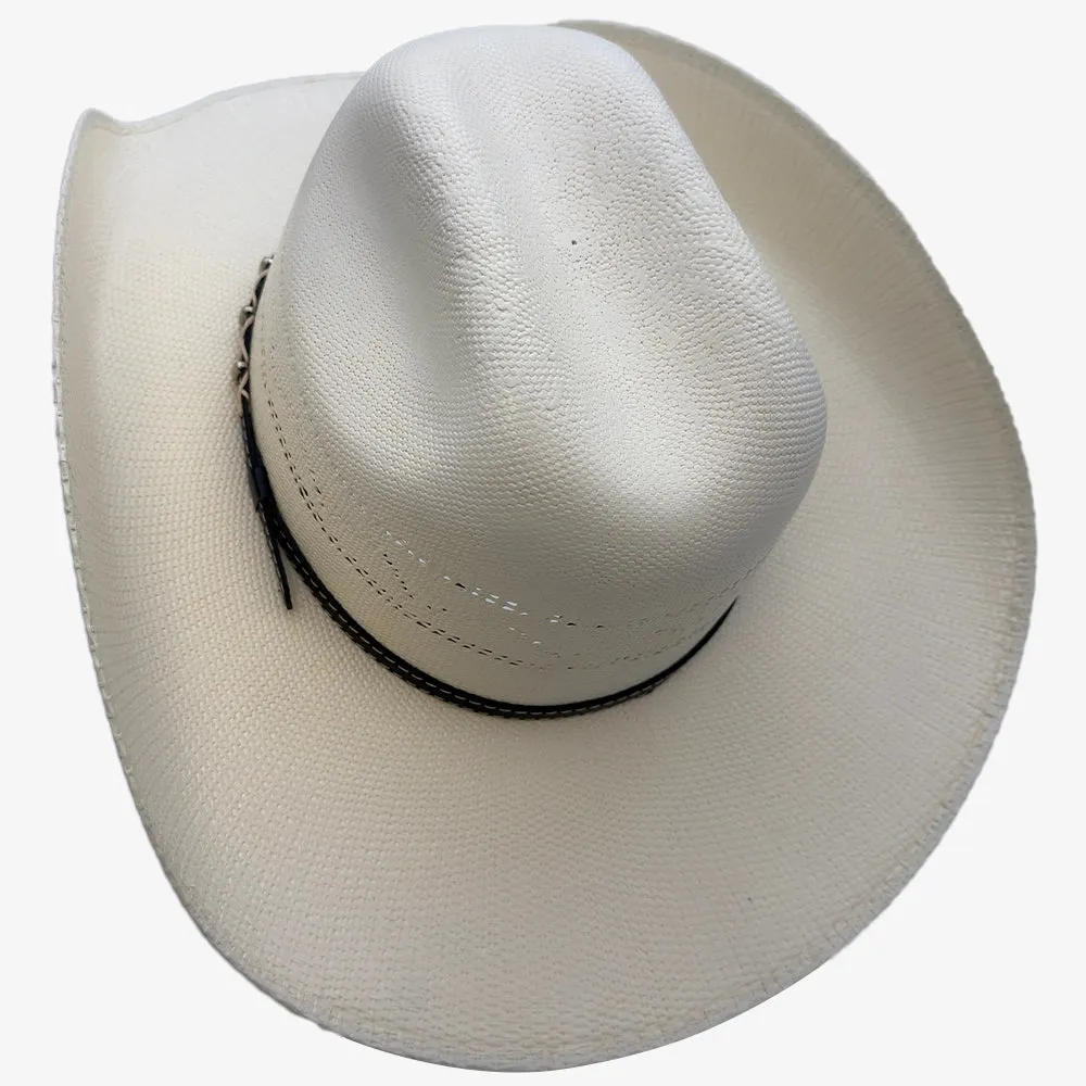 Silas | Mens Cream Bangora Straw Cattleman Crown Cowboy Hat sold by American Hat Makers product image thumbnail 4