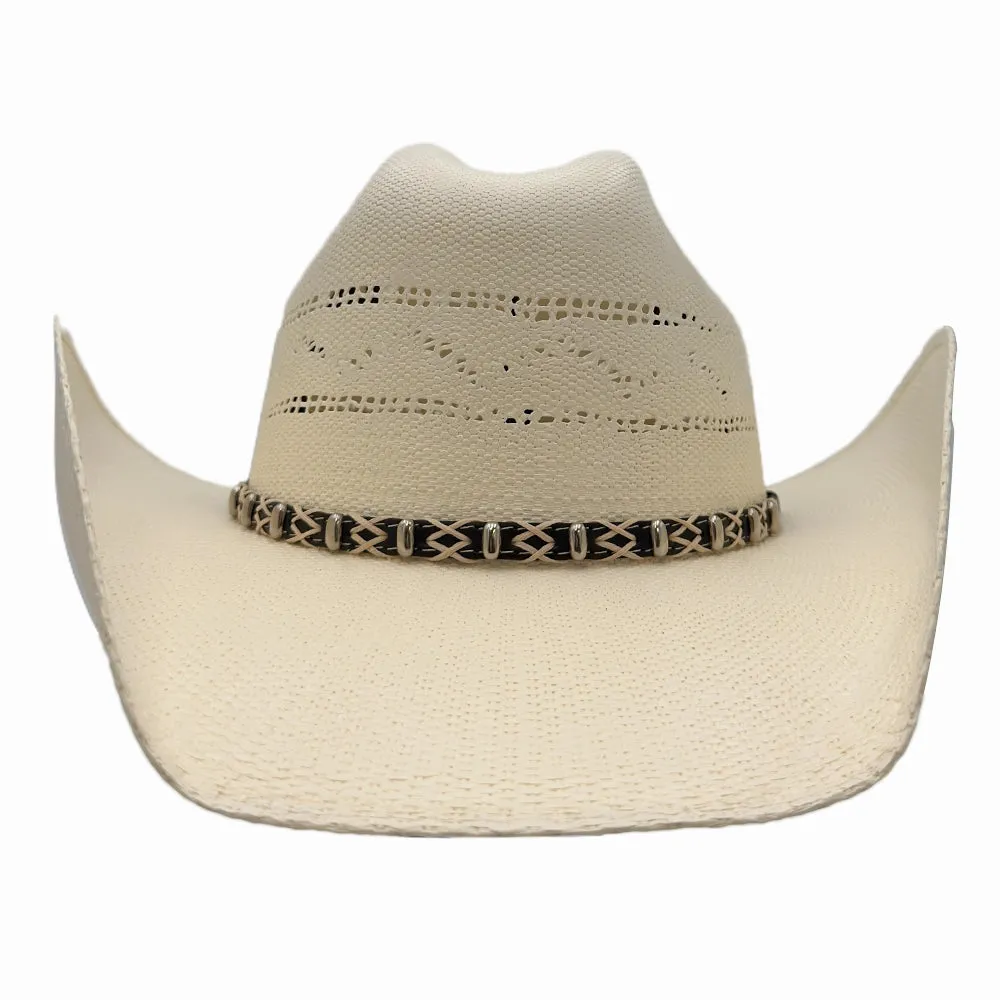 Silas | Mens Cream Bangora Straw Cattleman Crown Cowboy Hat sold by American Hat Makers product image thumbnail 2