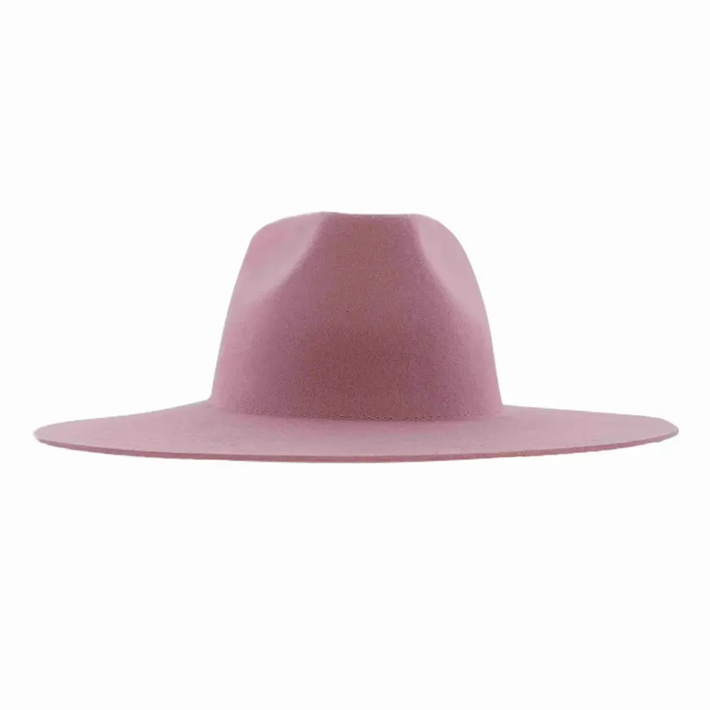 Rancher | Womens Cotton Candy Pink Wide Brim Felt Fedora Hat sold by American Hat Makers product image thumbnail 5
