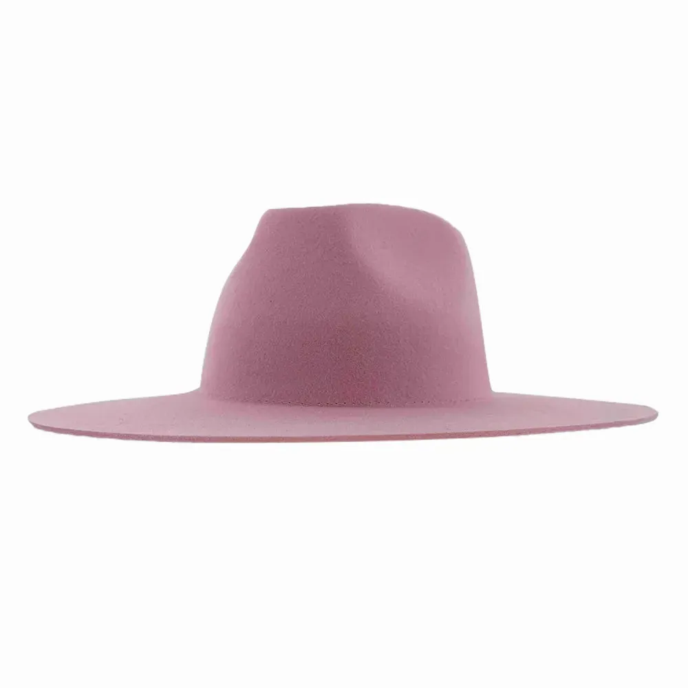 Rancher | Womens Cotton Candy Pink Wide Brim Felt Fedora Hat sold by American Hat Makers product image thumbnail 2