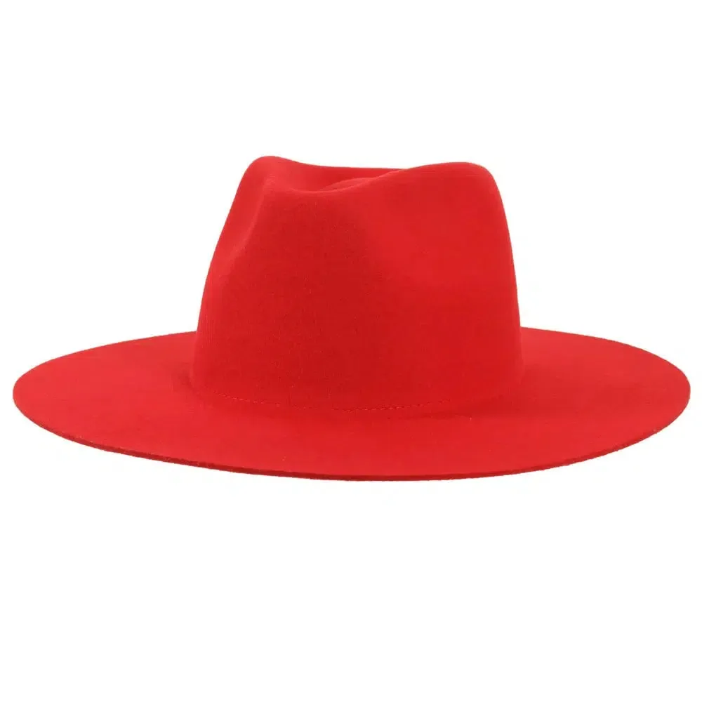 Rancher | Womens Red Wide Brim Felt Fedora Hat sold by American Hat Makers product image thumbnail 2