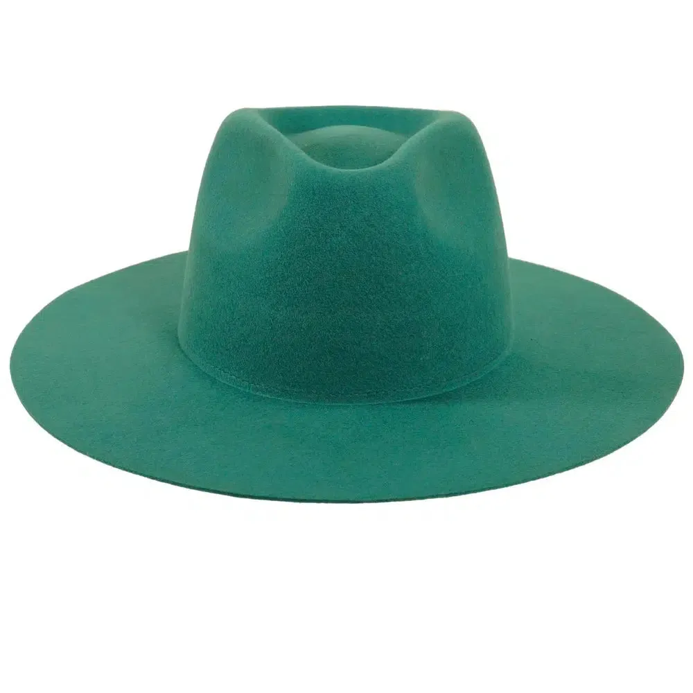 Rancher | Womens Teal Wide Brim Felt Fedora Hat sold by American Hat Makers product image thumbnail 5