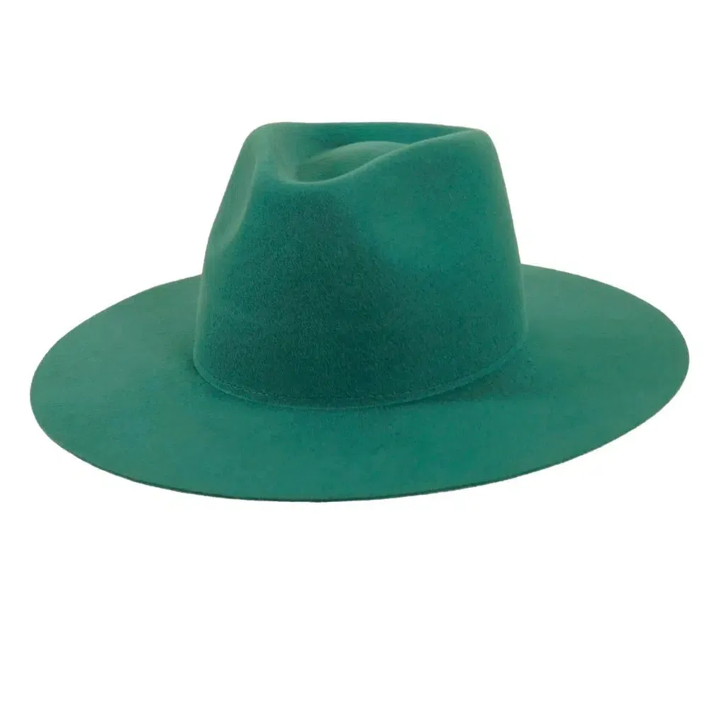 Rancher | Womens Teal Wide Brim Felt Fedora Hat sold by American Hat Makers product image thumbnail 2