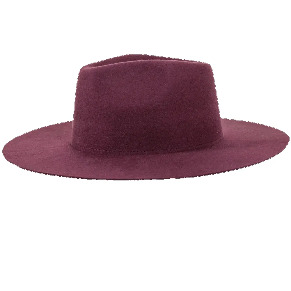 Rancher | Womens Plum Wide Brim Felt Fedora Hat sold by American Hat Makers product image thumbnail 3
