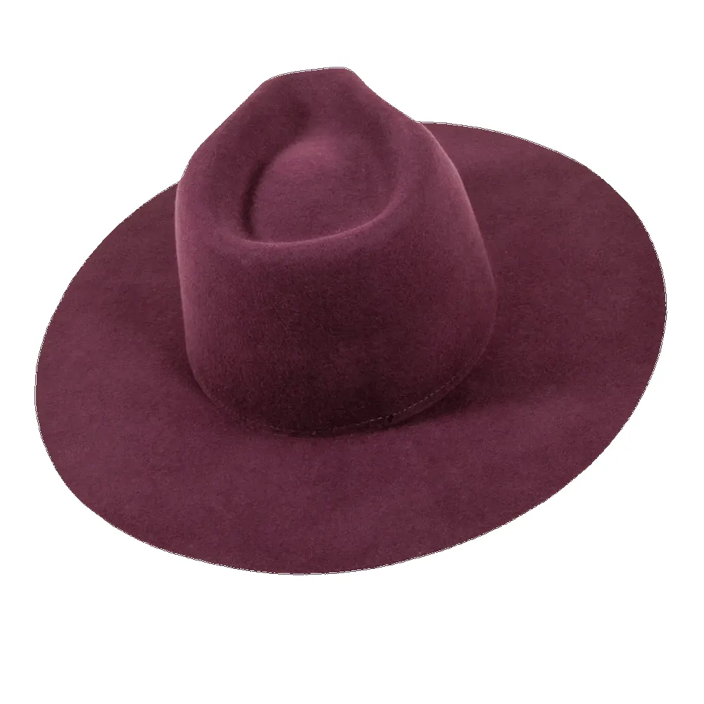 Rancher | Womens Plum Wide Brim Felt Fedora Hat sold by American Hat Makers product image thumbnail 4
