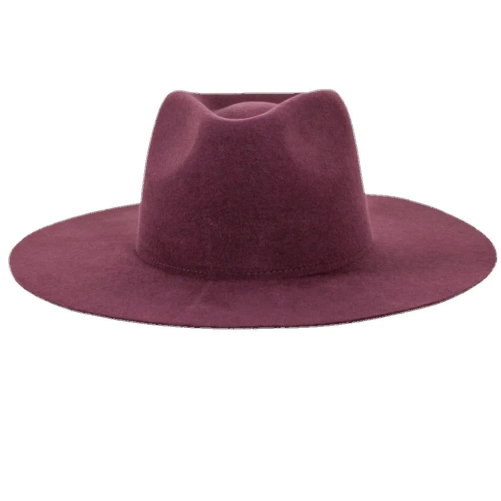 Rancher | Womens Plum Wide Brim Felt Fedora Hat sold by American Hat Makers product image thumbnail 2