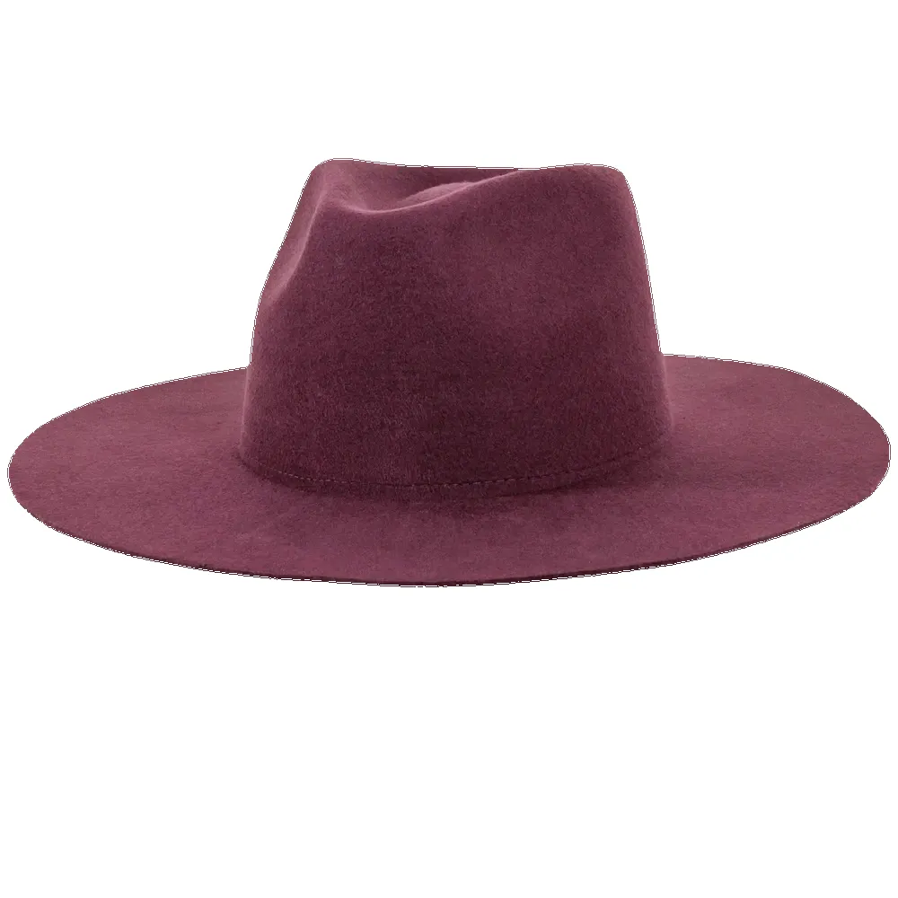 Rancher | Womens Plum Wide Brim Felt Fedora Hat sold by American Hat Makers