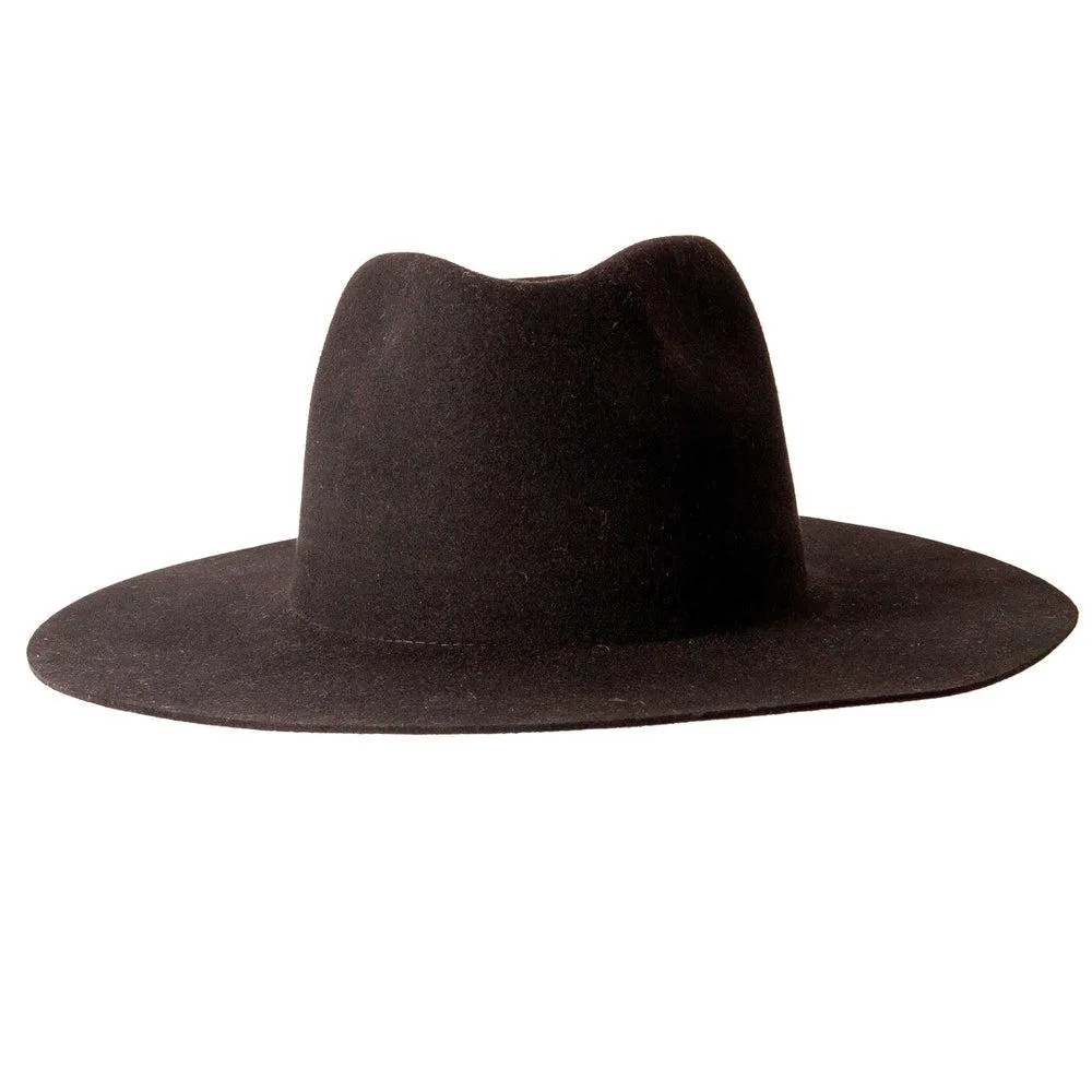 Rancher | Womens Black Wide Brim Felt Fedora Hat sold by American Hat Makers product image thumbnail 5