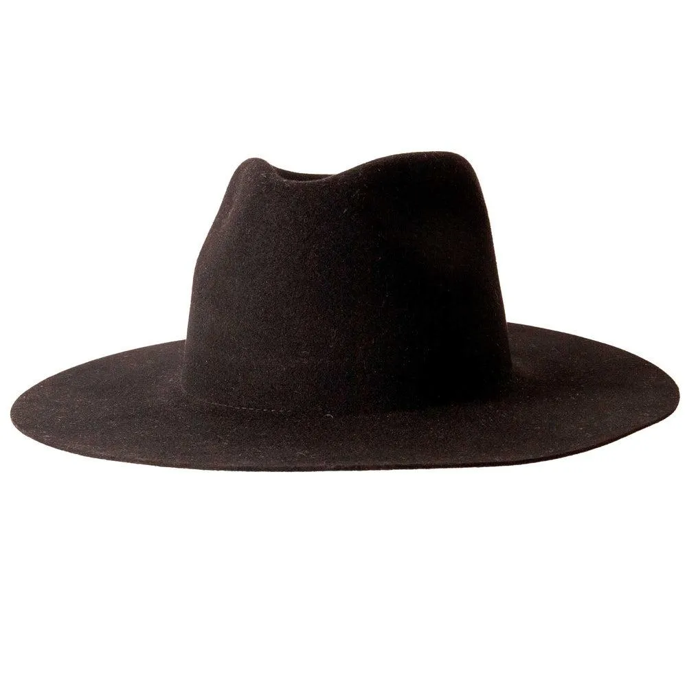 Rancher | Womens Black Wide Brim Felt Fedora Hat sold by American Hat Makers product image thumbnail 2