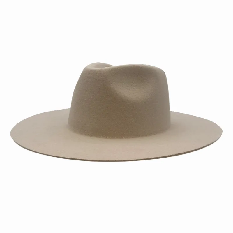 Rancher | Mens Sand Wide Brim Felt Fedora Hat made by American Hat Makers
