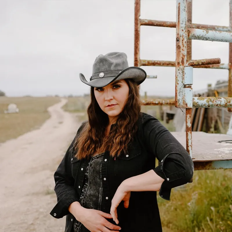 Cyclone | Womens Asphalt Leather Cowgirl Hat made by American Hat Makers