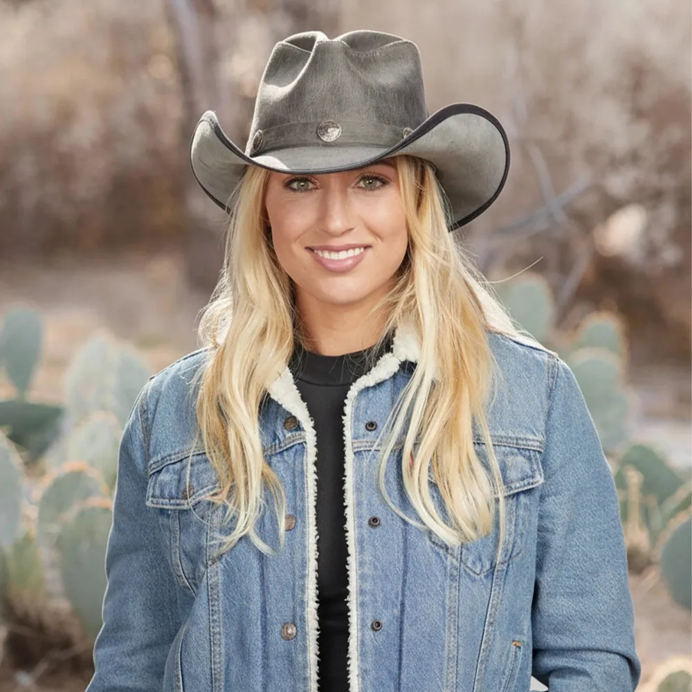 Cyclone | Womens Asphalt Leather Cowgirl Hat sold by American Hat Makers product image thumbnail 4
