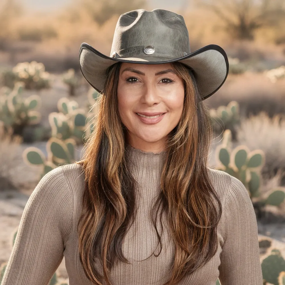 Cyclone | Womens Asphalt Leather Cowgirl Hat sold by American Hat Makers product image thumbnail 3