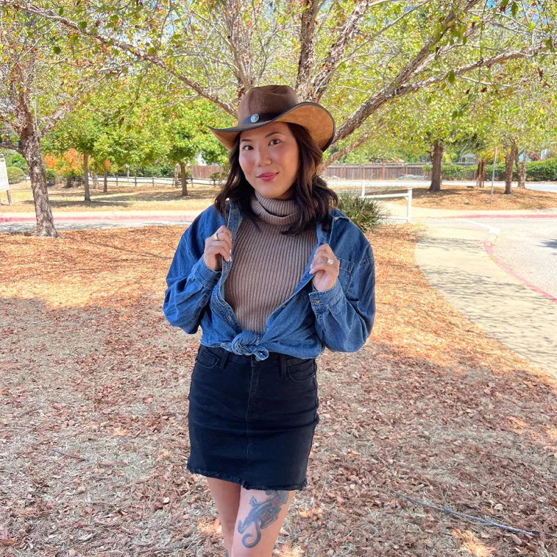 Cyclone | Womens Cobblestone Leather Cowgirl Hat made by American Hat Makers