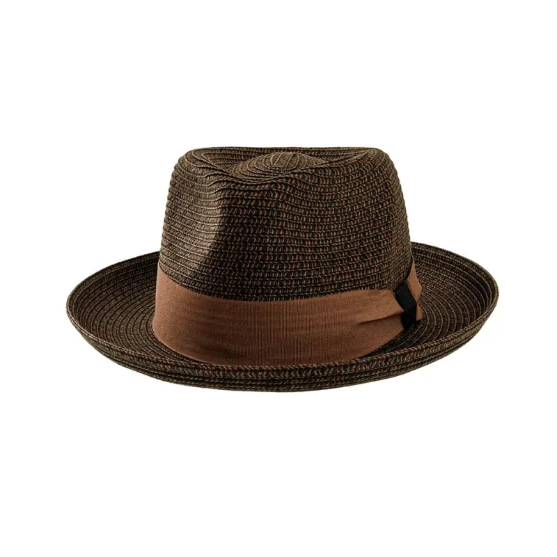 Coronado | Mens Brown Straw Fedora Hat made by American Hat Makers