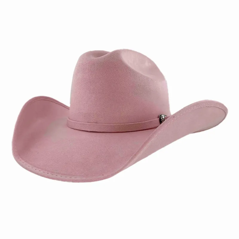 Dutch | Womens Pink Faux Suede Cattleman Crown Cowgirl Hat made by American Hat Makers