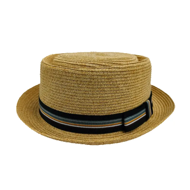 Detroit | Mens Natural Fedora Straw Pork Pie Hat made by American Hat Makers