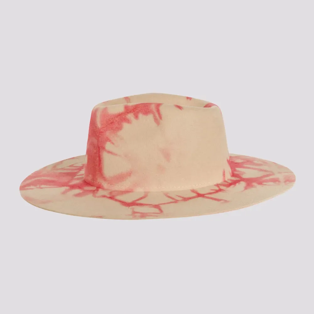 Demi | Womens Pink Tie Dye Wool Felt Fedora Hat sold by American Hat Makers product image thumbnail 3