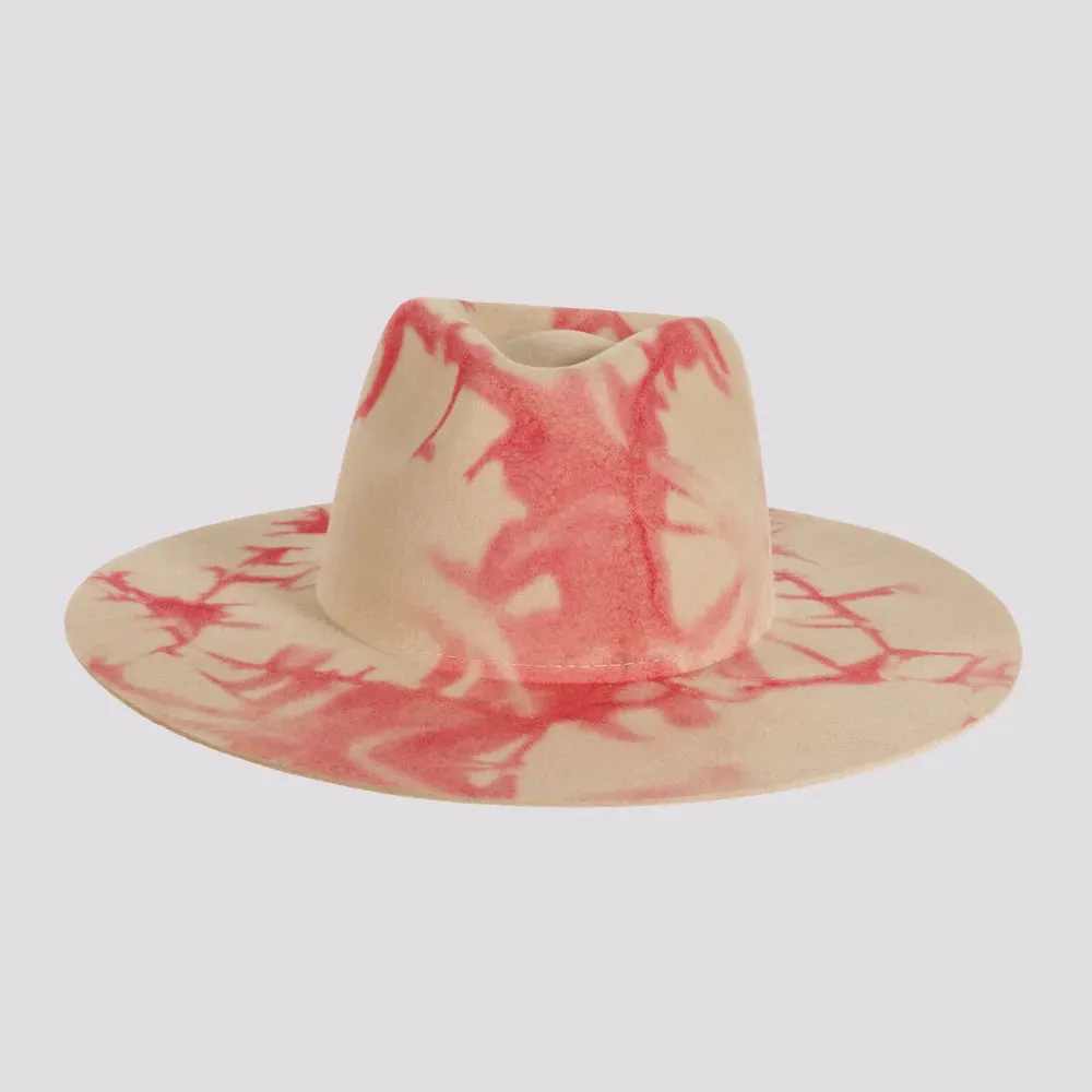 Demi | Womens Pink Tie Dye Wool Felt Fedora Hat sold by American Hat Makers product image thumbnail 2