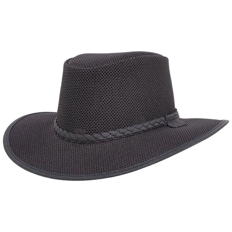 Soaker | Mens Black Breathable Wide Brim Sun Hat made by American Hat Makers