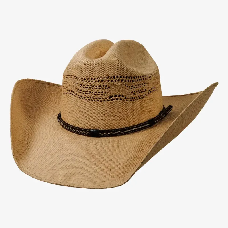 American Maverick | Womens Tan Vented Crown Bangora Straw Cowgirl Hat made by American Hat Makers